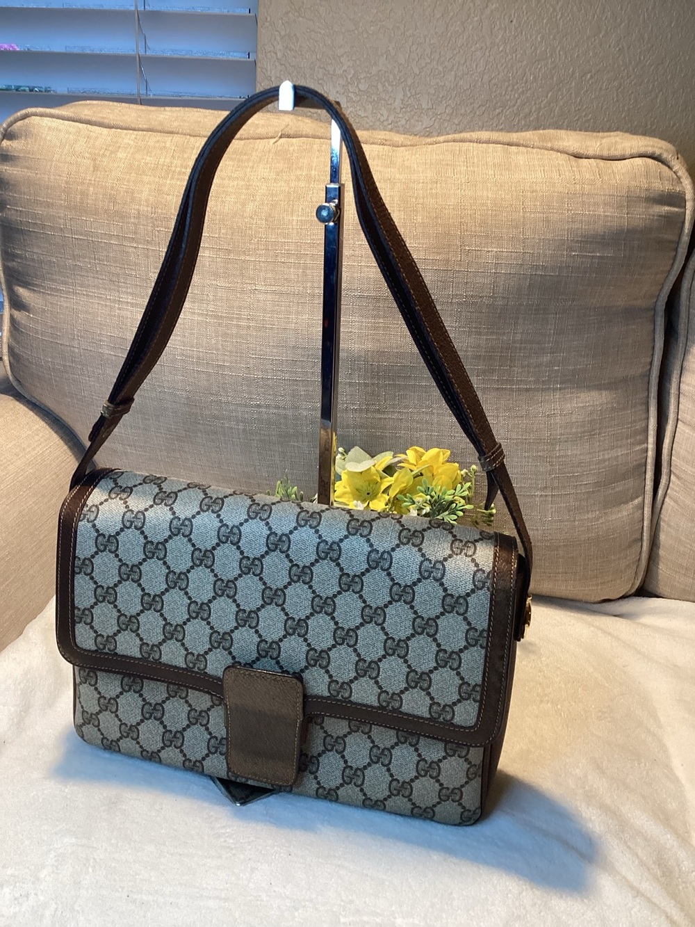 Vintage Gucci GG Supreme Coated Canvas Shoulder Bag